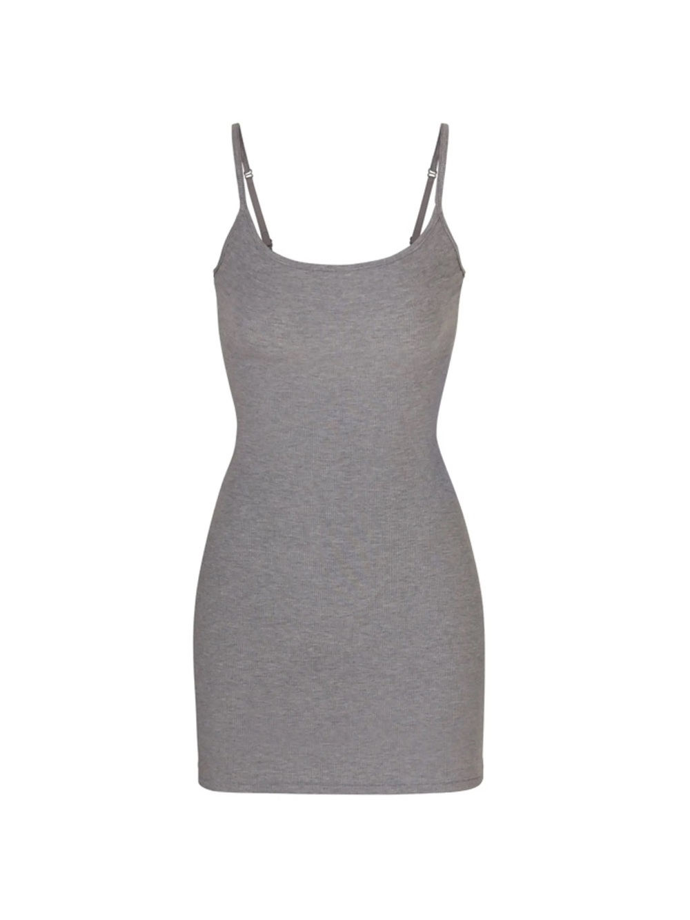 SKIMS Soft Lounge Mini Slip Dress in Heather Grey, XS